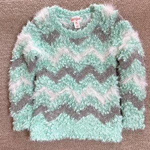 Cat & Jack | Fuzzy Chevron Sweater - turquoise- 2T